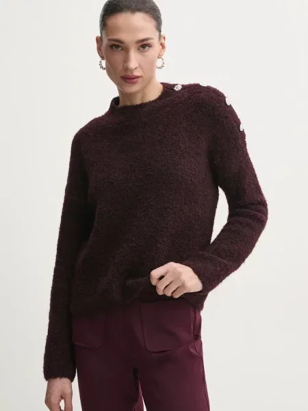 Morgan pulover din amestec de lână MBULLE femei MBULLE bordo