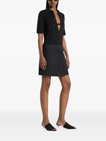 Top Courreges de lână negru
