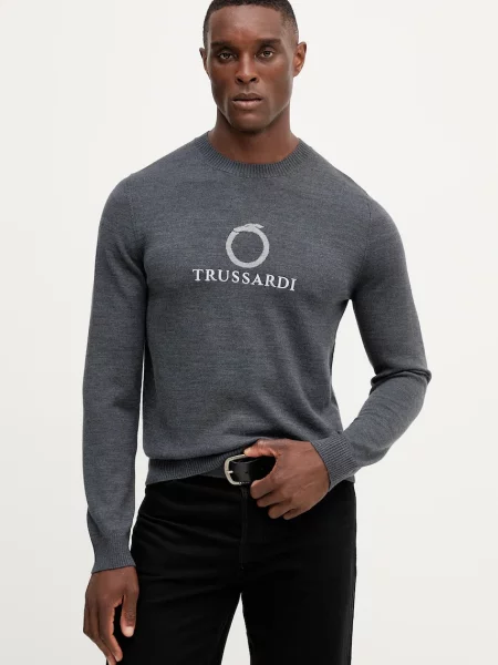 Trussardi pulover de lana gri
