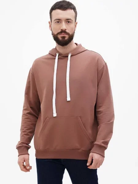 Худі HiBrand бавовна/поліестер коричневий