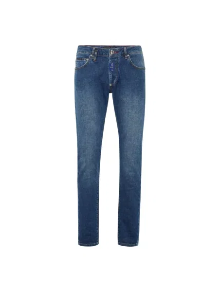 Jeansy Philipp Plein z kamieniami niebieskie
