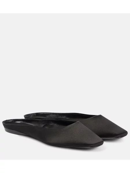 Satenaste balerinke Saint Laurent črna