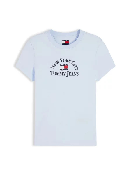 Tommy Jeans Tricou bleumarin / albastru deschis / roșu intens alb