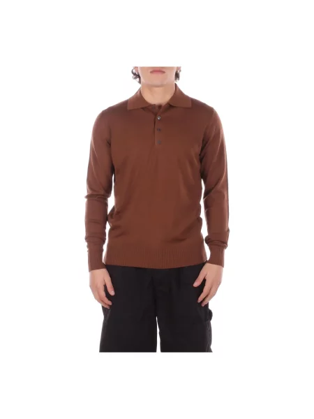 Sweter Alpha Studio wełniany brązowy