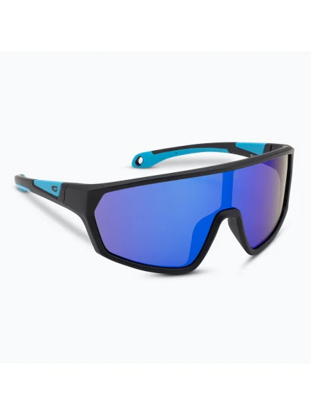 Детски слънчеви очила GOG Flint matt neon blue/black/polychromatic blue черно