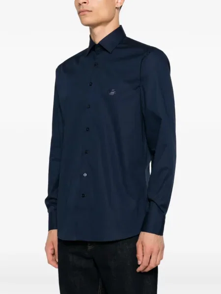 Cămașă Etro cu broderie albastru
