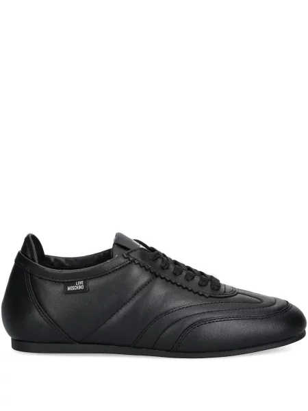 Sneakerși Love Moschino cu șireturi din dantelă negru