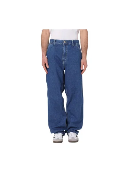Jeansy straight leg Carhartt Wip niebieskie