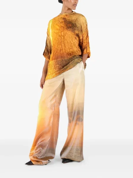 Pantaloni Roberto Cavalli cu imagine portocaliu