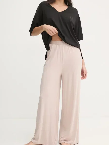 Долнище на пижама BOSS дамско бежово