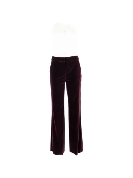 Pantaloni Genny de catifea roșu