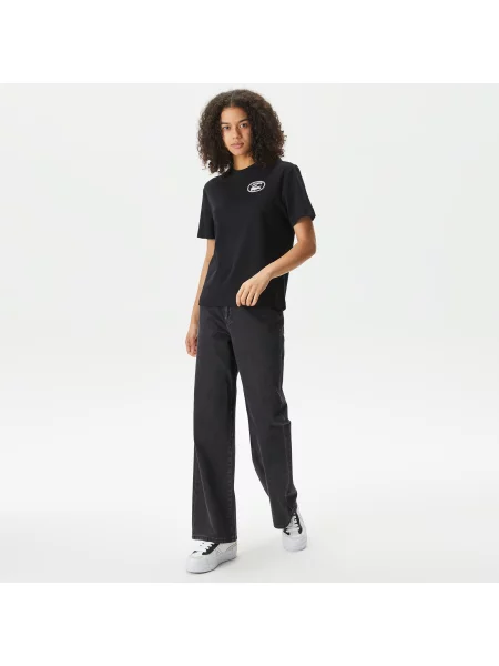 Lacoste Koszulka Z Dekoltem Z Nadrukiem czarna