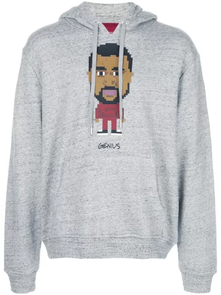 Mikina s kapucí Mostly Heard Rarely Seen 8-bit s potiskem šedá