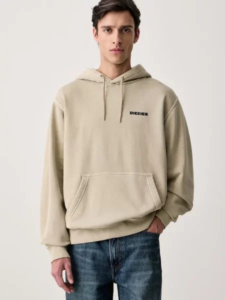 Dickies bluza z kapturem z bawełną beżowa