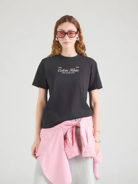 Calvin Klein Jeans Tricou bej / negru alb