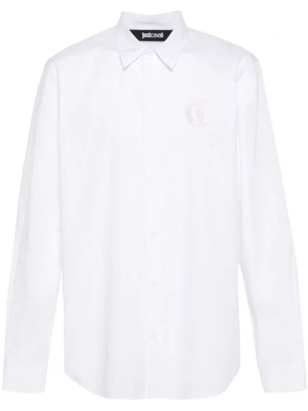 Риза Just Cavalli бродирана бяло