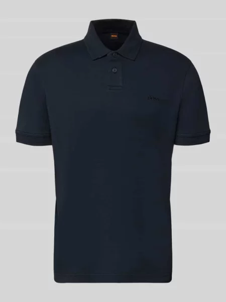 Koszulka polo o kroju regular fit z czystej bawełny model INTERLOCK' Boss Orange niebieska