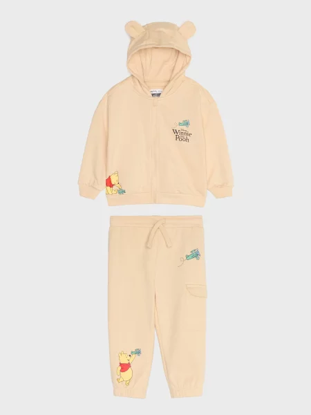 Sinsay Tepláková souprava Winnie the Pooh: mikina na s 3D oušky a jogger kalhoty béžová