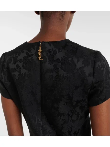 Rochie Saint Laurent cu model floral negru
