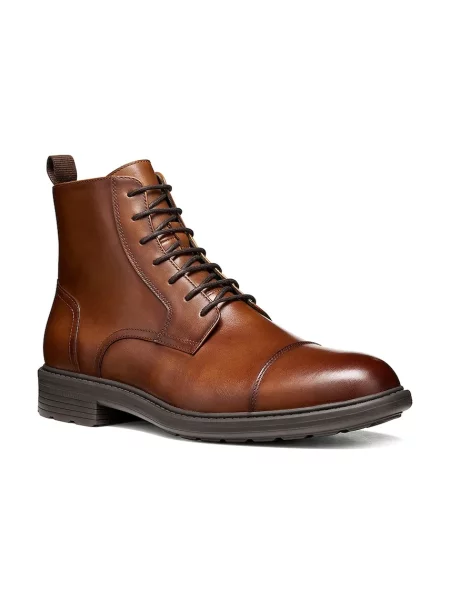 Geox gležnjarji z vezalkami usnjeni U WALK PLEASURE B rjava