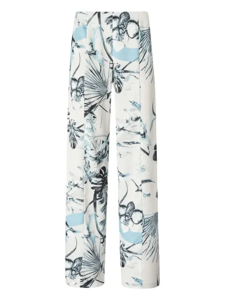 Pantaloni Genny cu model floral cu imagine albastru