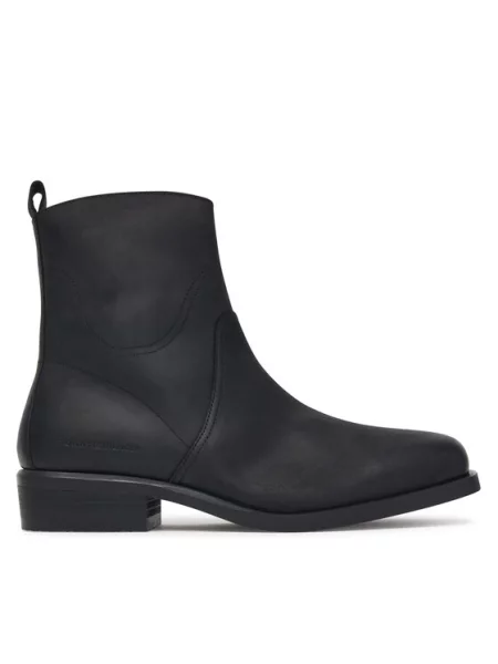 Členková obuv Tommy Hilfiger Hilfiger Dressy Lth Biker Boot čierna