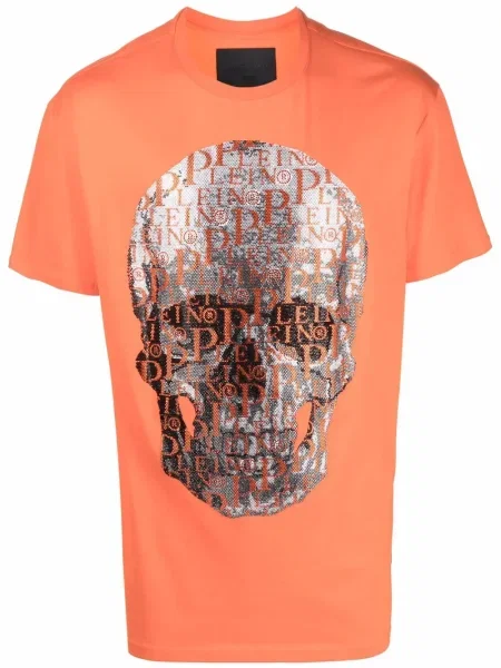 Tricou Philipp Plein cu mărgele portocaliu