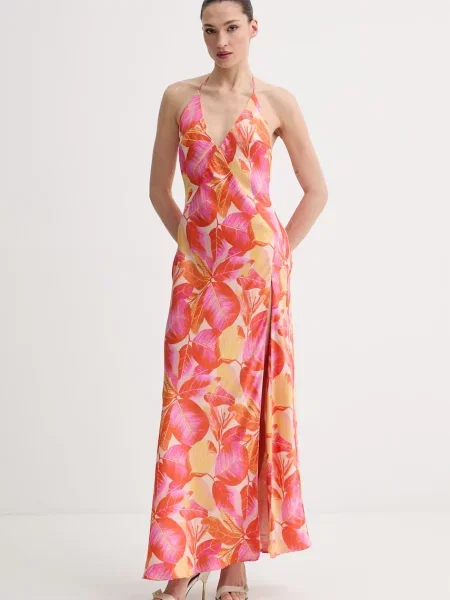 Bardot sukienka pomarańczowa