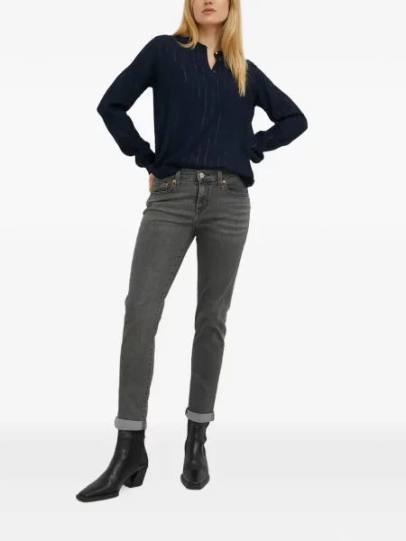 Blugi drepți Levi's® zdrențuiți negru