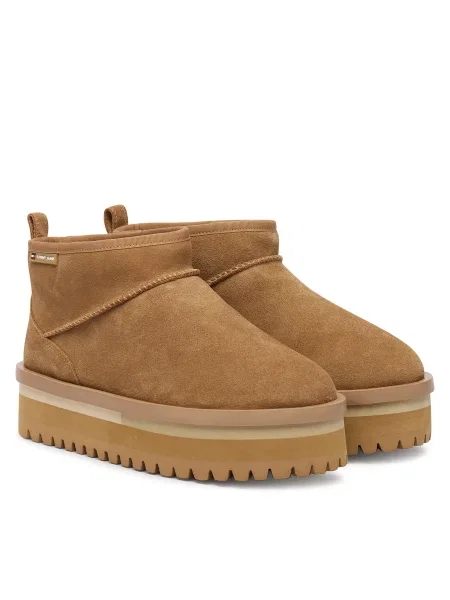 Tommy Jeans Cizme de zăpadă Tjw Flatform Snow Boot Suede maro