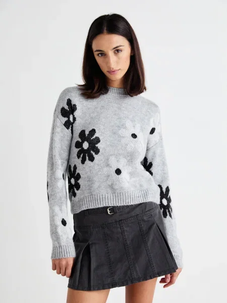 ONLY Pulover ONLFREESIA gri amestecat / negru alb