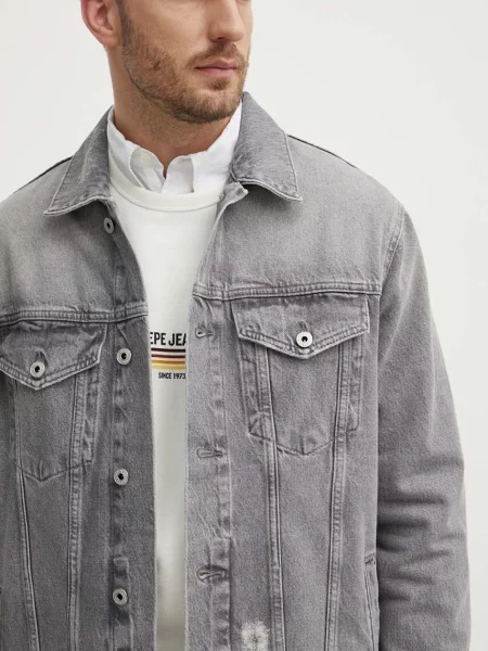 Дънково яке Pepe Jeans RELAXED JACKET преходен модел сиво