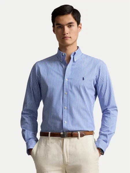 Polo Ralph Lauren Cămașă deschis Custom Fit albastru