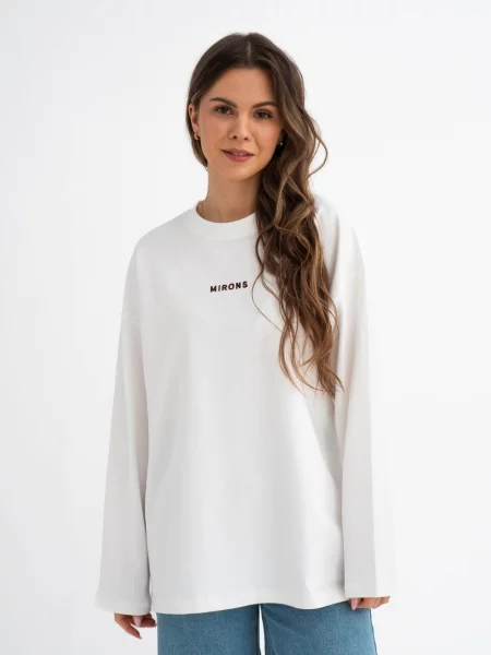MIRONS Tricou Croissant' alb