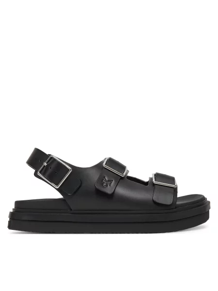 Basutės Calvin Klein Jeans Flat Molded Sandal Buckle juoda