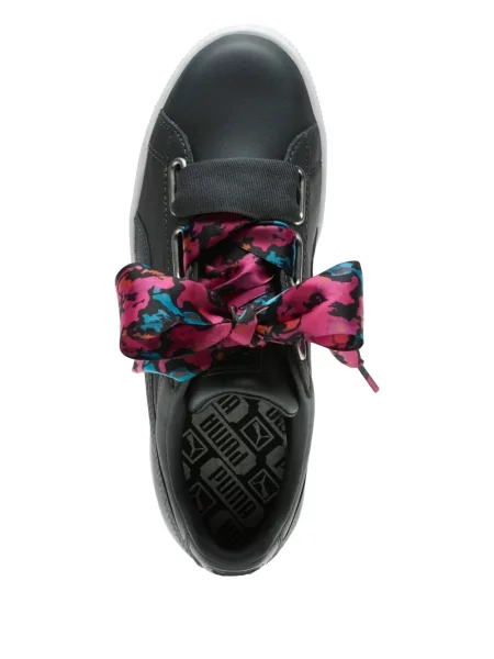 Sneakerși Puma cu funde din satin negru