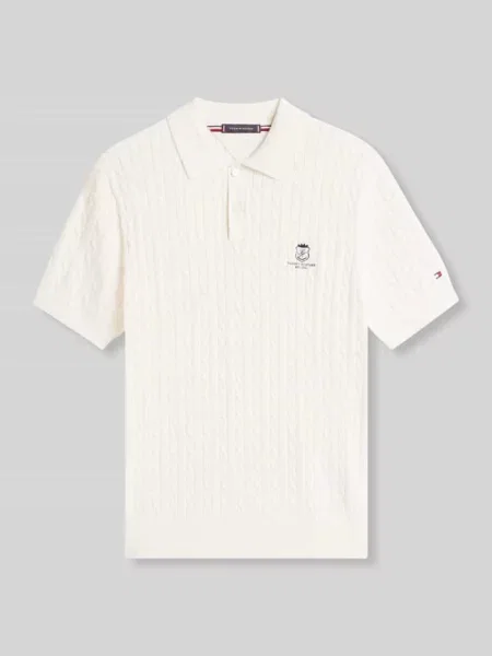 Koszulka polo z detal z logo Tommy Hilfiger białe