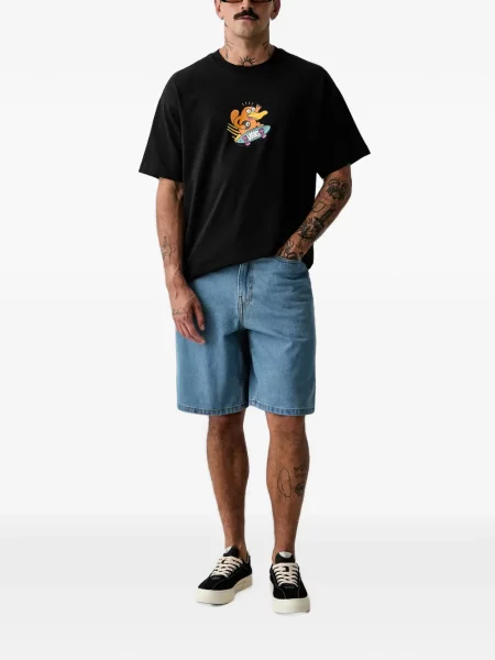 Džínové šortky Vans s autogramem modré