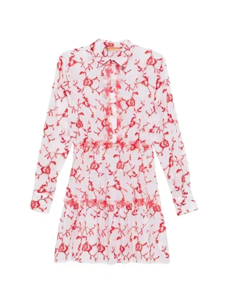 Rochie Ermanno Scervino cu model floral cu volane de costum alb