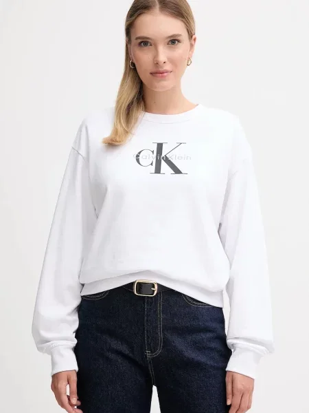 Calvin Klein Jeans bluza z nadrukiem biały
