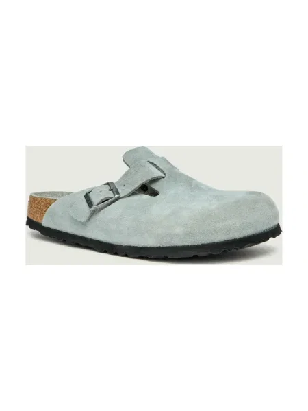 Birkenstock Mules încălțăminte Boston | piele întoarsă | narrow fit soft footbed verde