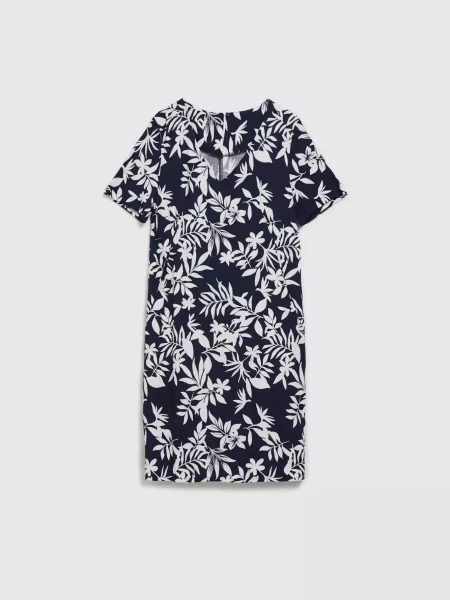 Rochie Moodo cu model floral negru