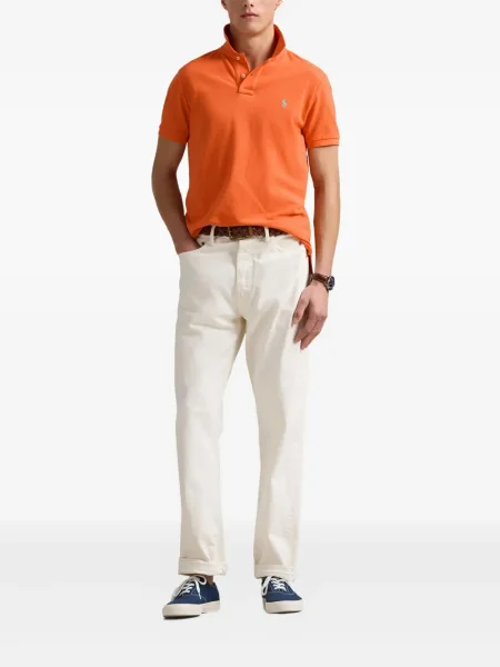 Dlouhé lněné kalhoty Polo Ralph Lauren bílé