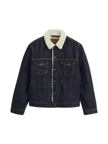 Kurtka jeansowa z podszewką ze sztucznego kożuszka model ‘GIVE IT A RINSE’ Levi's niebieska