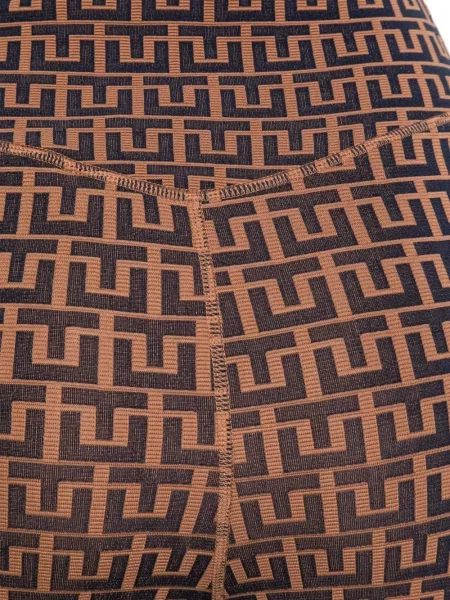 Leggings The Upside cu imprimeu geometric maro