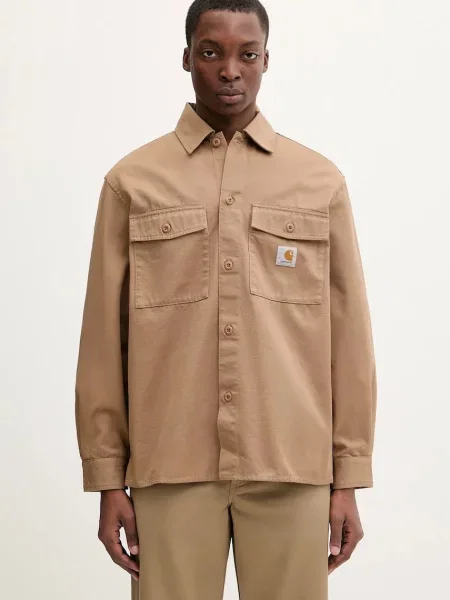 Carhartt WIP cămașă din Kelly Shirt Jac cu guler clasic relaxed maro