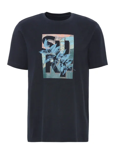 JOHN DEVIN Tričko námořnická modř / světlemodrá oranžová