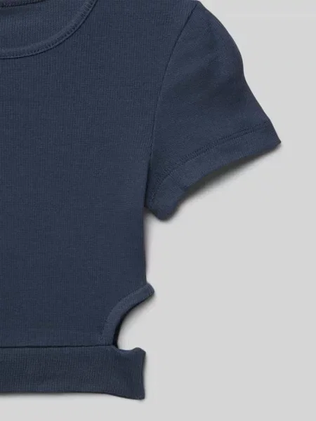 T-shirt krótki z wycięciem Blue Effect granatowa