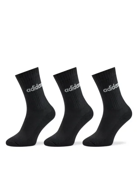 Κάλτσες μακριές adidas Linear Crew Cushioned Socks 3 Pairs Μαύρο λευκό