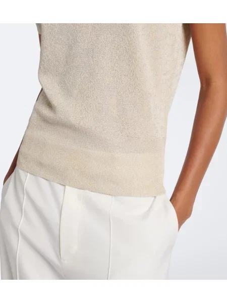 Top Joseph cu imagine din jacard cu model piele de șarpe bej